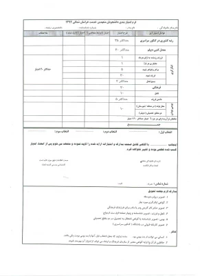 فرم امتیاز بندی دانشجویان متعهدین خدمت خراسان شمالی 1392