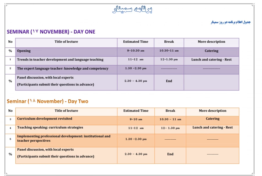 مدیریت همکاری ها و ارتباطات علمی و بین المللی دانشگاه فرهنگیان برگزار می کند:

سمینار و کارگاه تخصصی زبان انگلیسی با حضور پروفسور جک سی ریچاردز 2