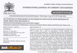 An overview of researches on mathematics education with emphasis on their objectives and results 2