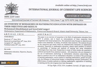 An overview of researches on mathematics education with emphasis on their objectives and results