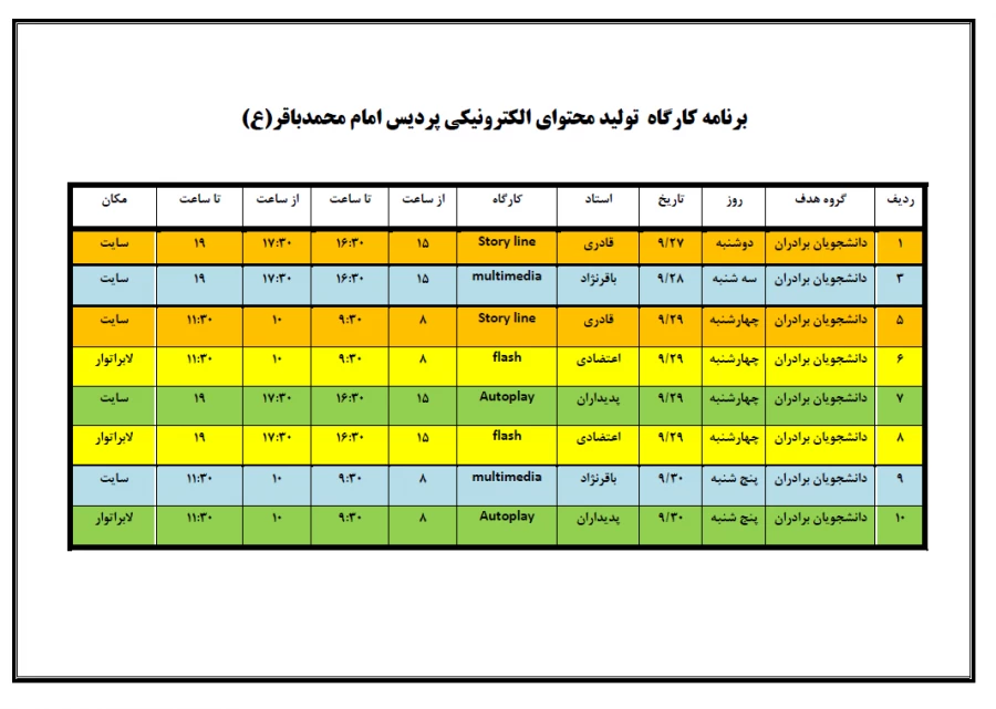 برگزاری کارگاه آموزشی تولید محتوا الکترونیکی 2