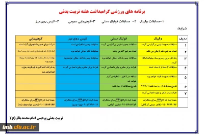 اطلاعیه ورزشی