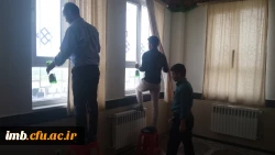 گزارش تصویری غبارروبی از نمازخانه های پردیس امام محمد باقر(ع) و سرای دانشجویی به مناسبت شروع ماه مبارک رمضان 2